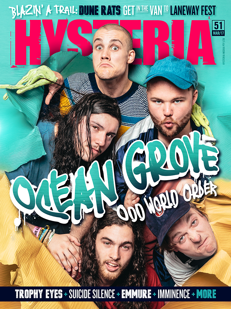 Ocean Grove cover stars of Hysteria #51